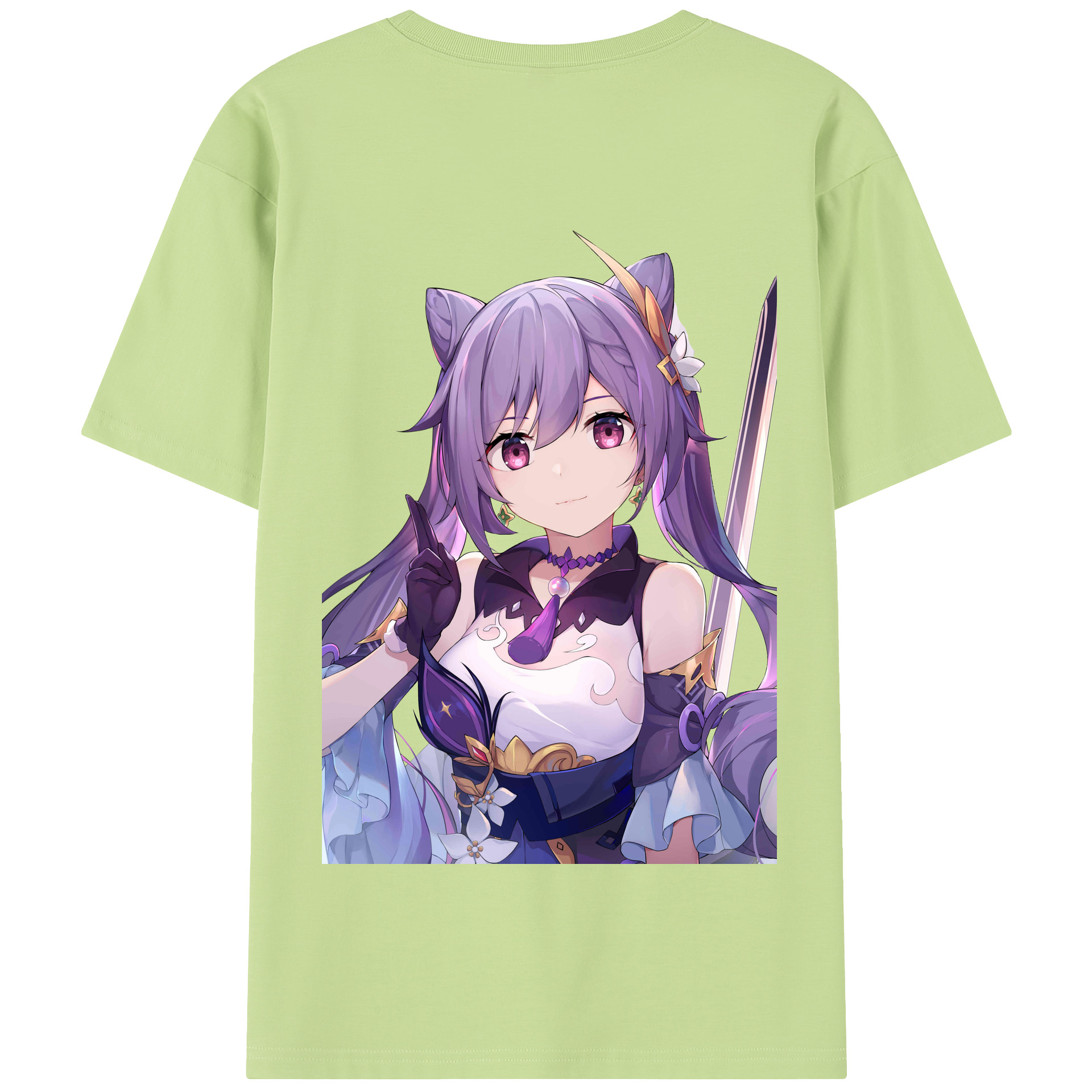げんし神 刻晴 こくせい genshin Kokusei 綿100％半袖Tシャツ（背面プリント）